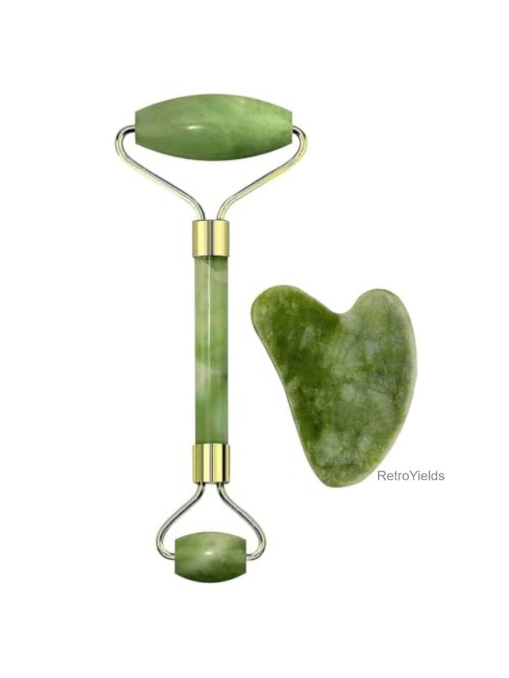 Jade Roller & Gua Sha Set Natural Jade Stone Face Massager Skincare Gift